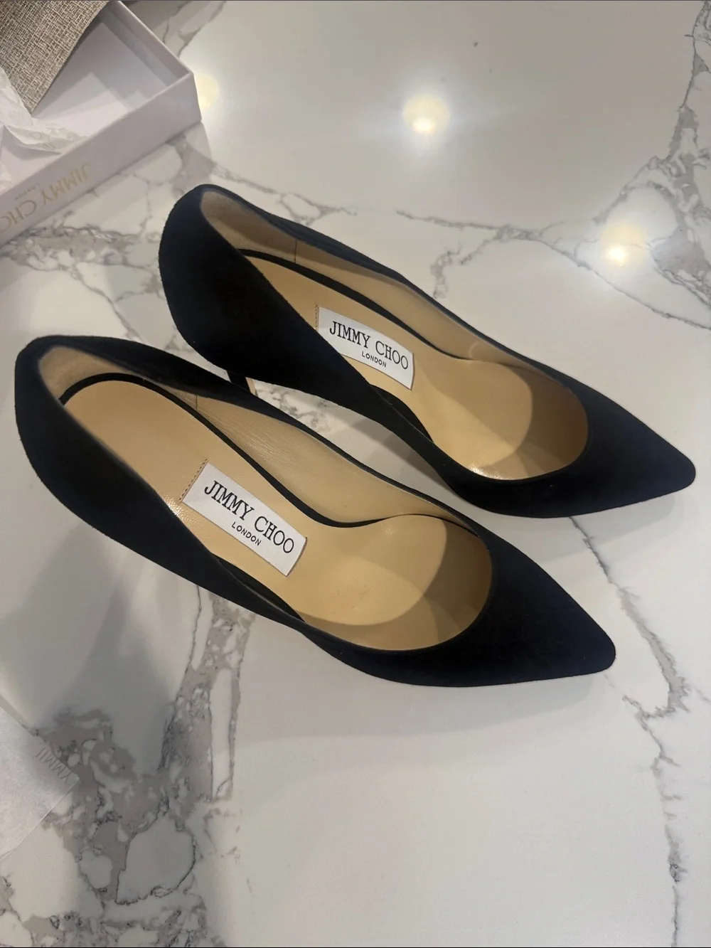 Jimmy Choo Black Suede Pointed-Toe Stiletto Pump - Picture 7 of 7